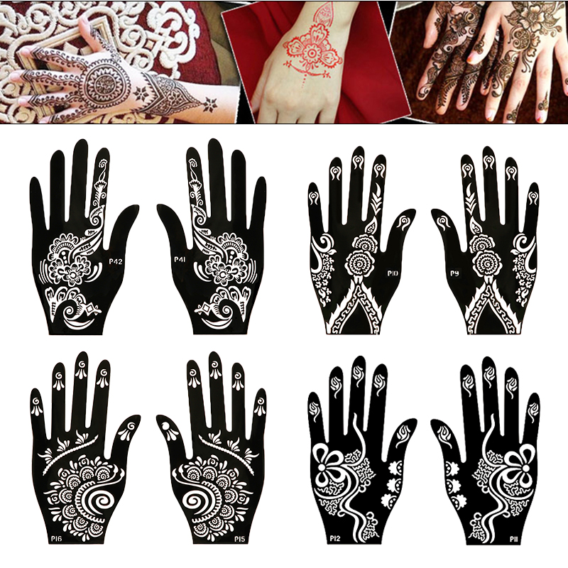 Ethnic Fashion India - 2pcs Henna Tattoo Stencils Templates For