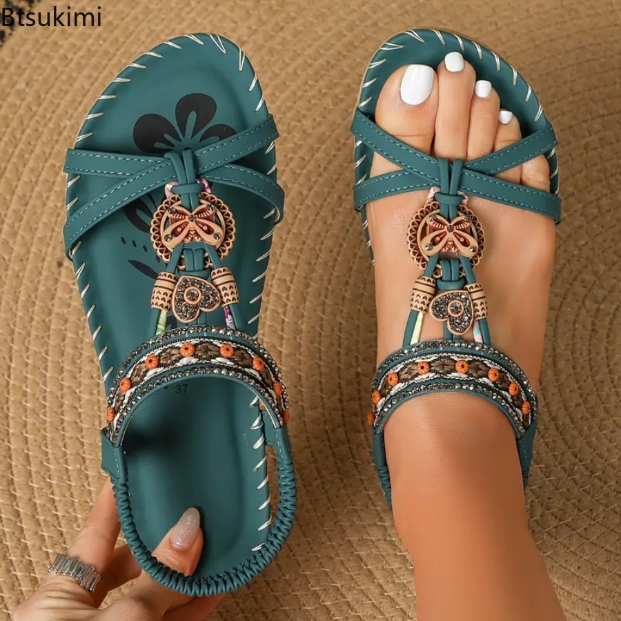 Ethnic Fashion Women - Women Bohemian Sandals Outdoor Beach Dress