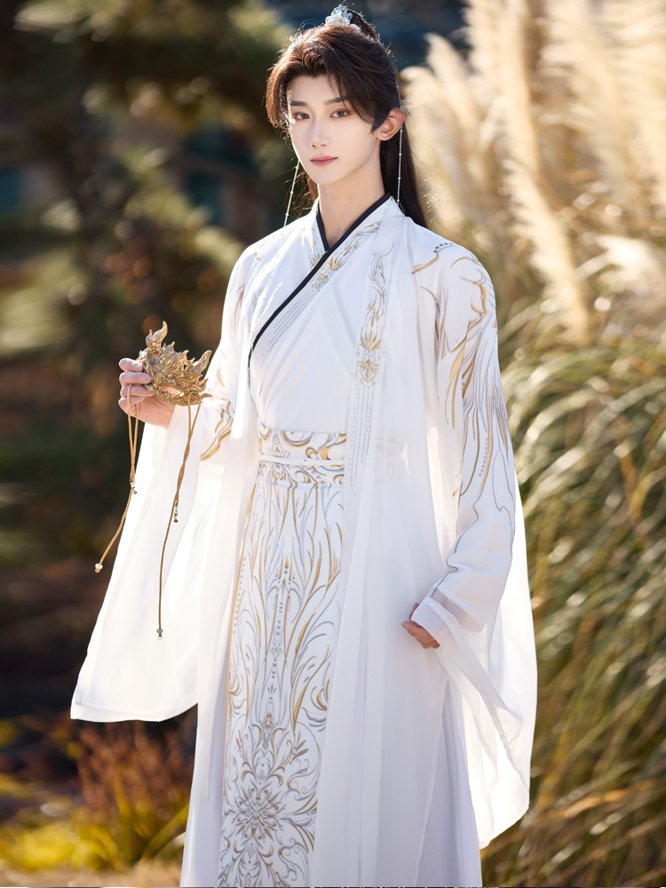 Dark Black Print Male Hanfu Ne - огляд і ціна Ethnic Fashion Wear