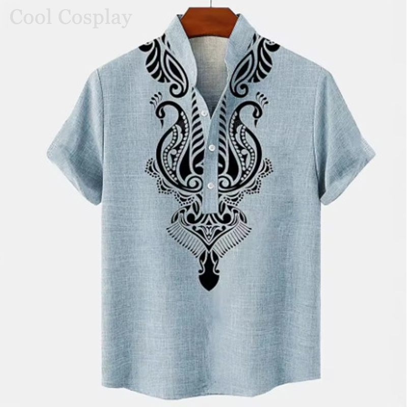 Male Retro Tops Henley Shirt M - огляд і ціна Ethnic Fashion Style