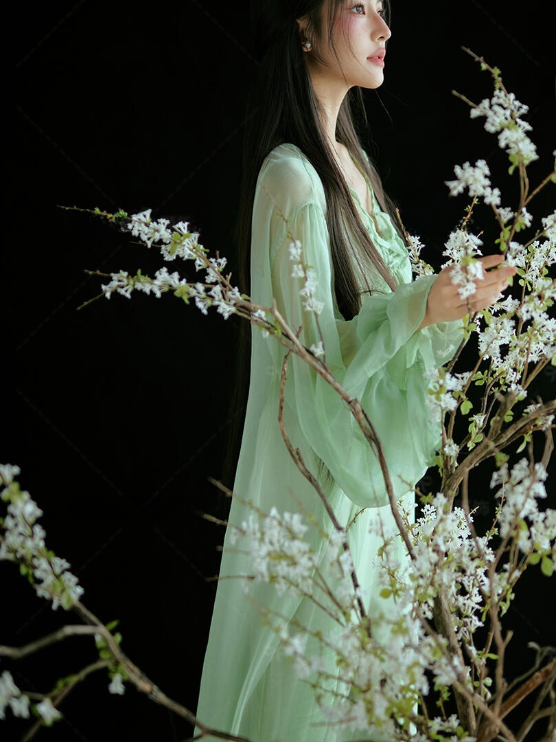 Chinese Style Green Dress Trad - огляд і ціна Ethnic Fashion Studio