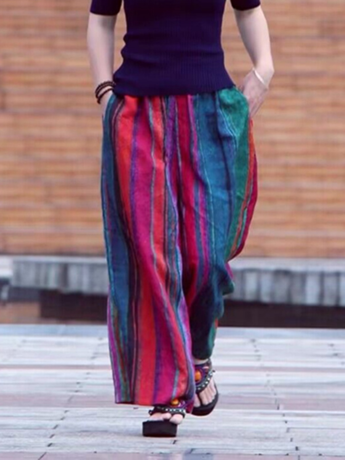 Summer Casual Artistic Wide Le - огляд і ціна Ethnic Fashion Style