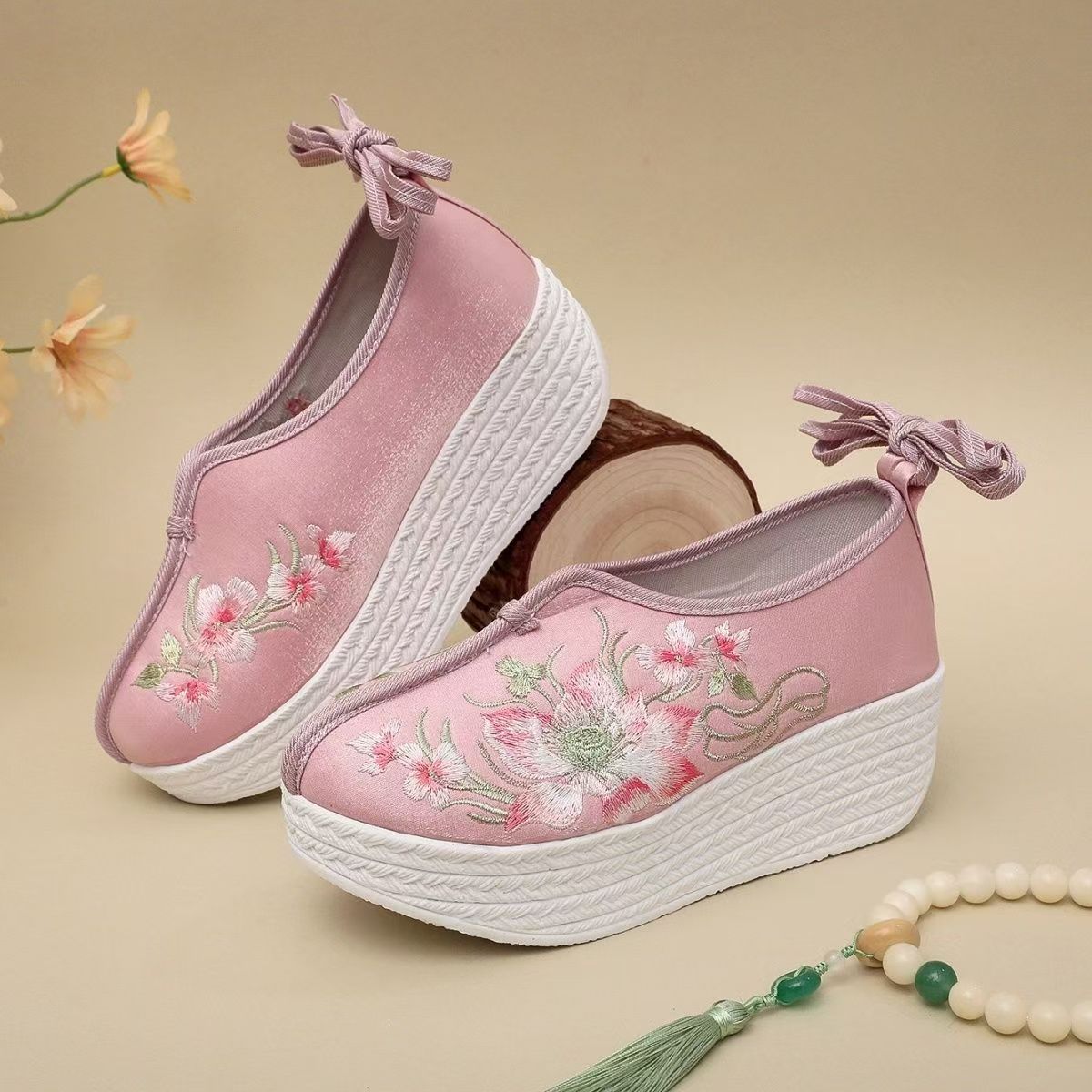 Woman Ethnic Style Wedges Embr - огляд і ціна Ethnic Fabric