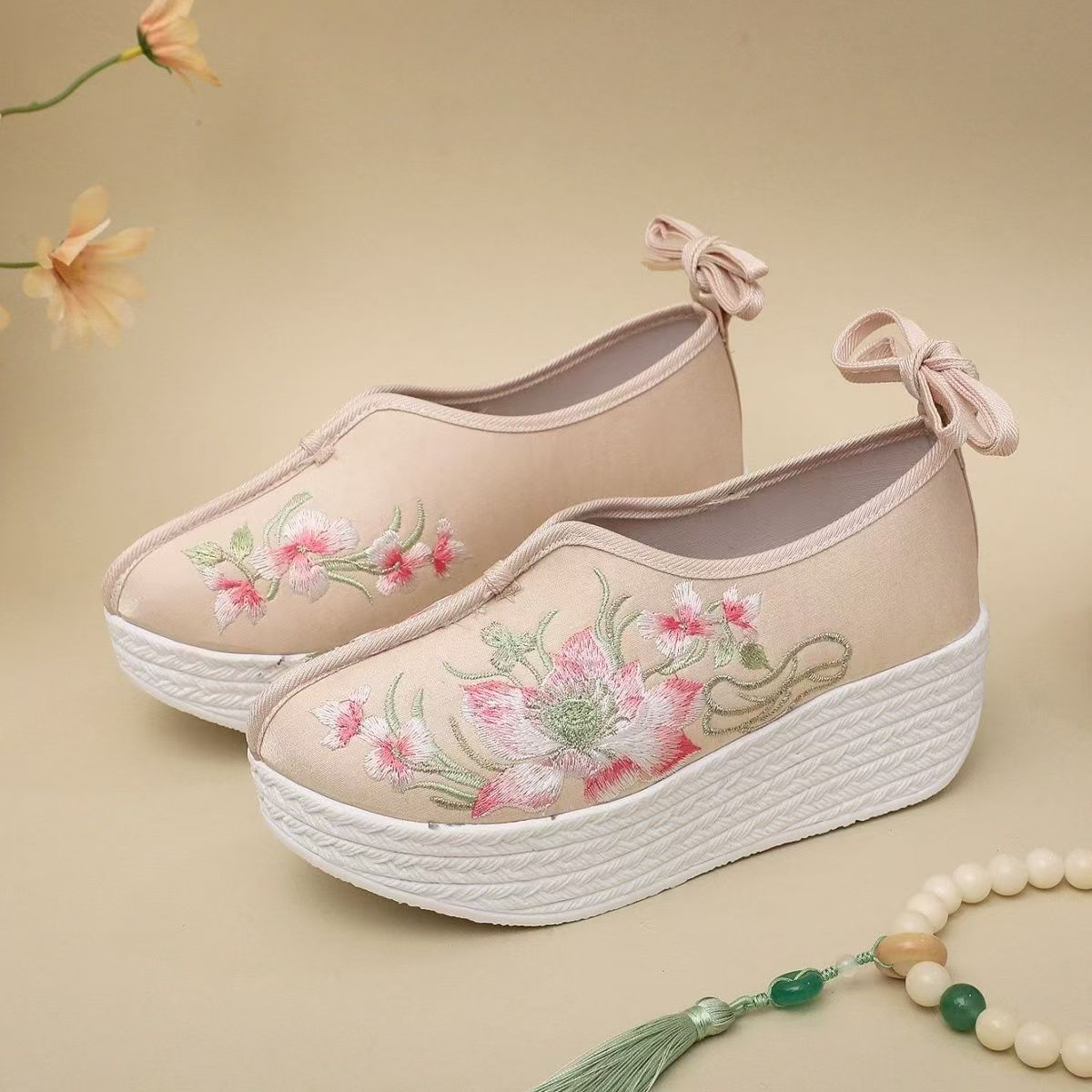 Woman Ethnic Style Wedges Embr - огляд і ціна Ethnic Fabric