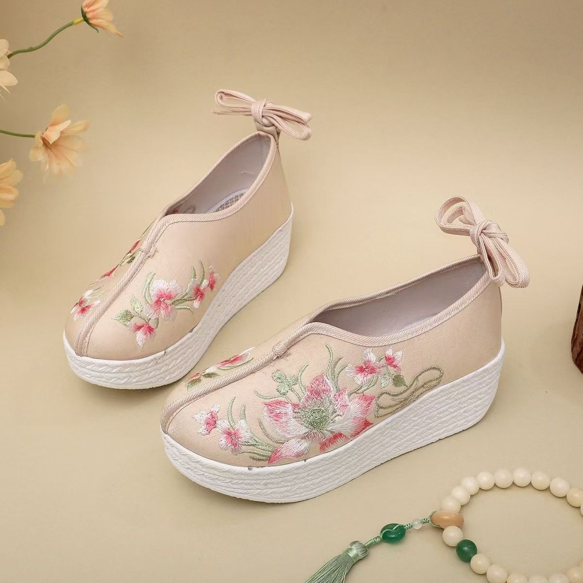 Woman Ethnic Style Wedges Embr - огляд і ціна Ethnic Fabric