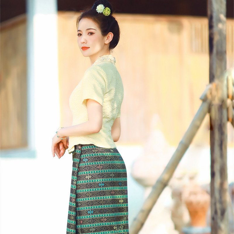 Light Yellow Thai Dai Clothing - огляд і ціна Thai Silk Blouse
