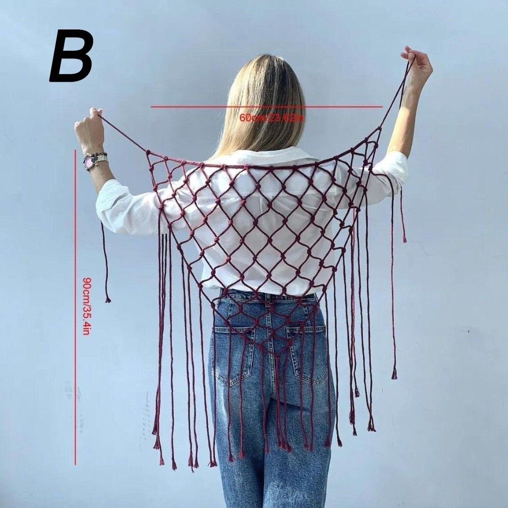 Bohemian Netted Fringe Scarf S - огляд і ціна Ethnic Fashion Design