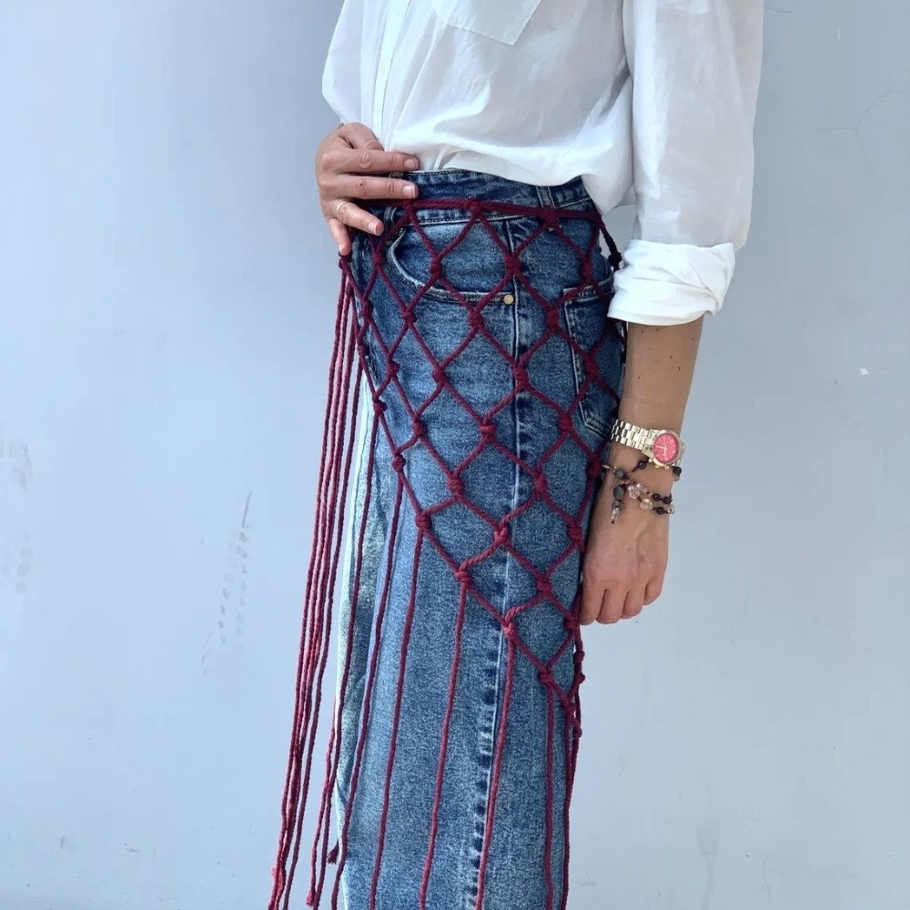 Bohemian Netted Fringe Scarf S - огляд і ціна Ethnic Fashion Design