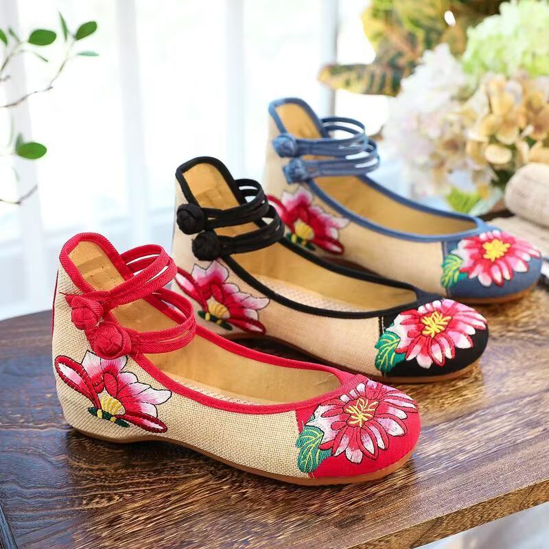 Woman Wedges Embroidered Cloth - огляд і ціна Ethnic Fabric