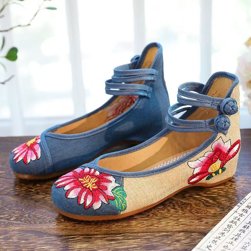Woman Wedges Embroidered Cloth - огляд і ціна Ethnic Fabric