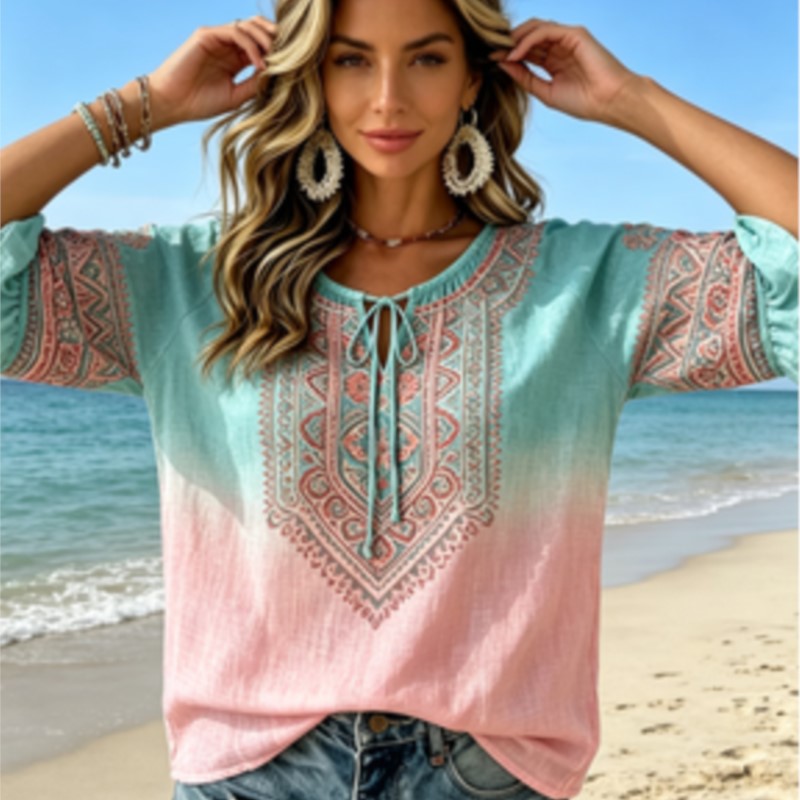 Women's Gradient Blue Pink Eth - огляд і ціна Ethnic Fashion Wear